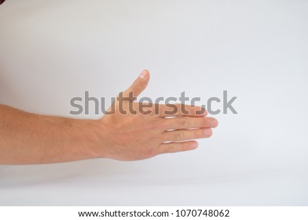 Open right hand for greeting