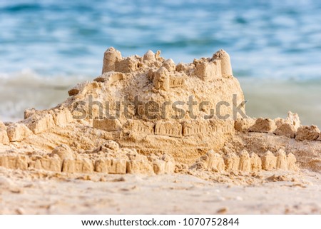 Picture of a sand castle in Railay beach, popular travel destination near Krabi, Thailand.