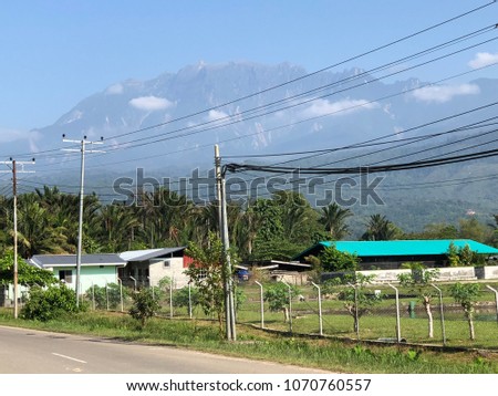 Mount Kinabalu view from Kg Marakau