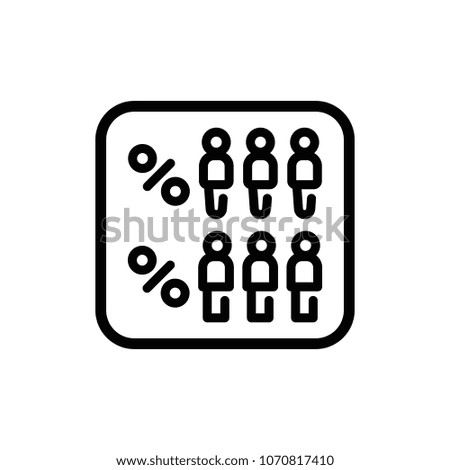 Men and women infographic outline vector icon.