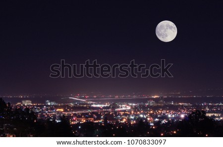 San Mateo Bridge in Moonlight