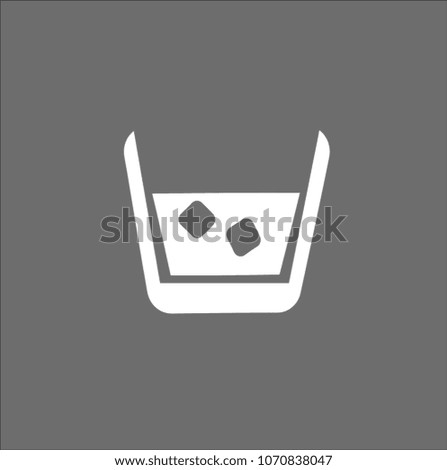 icon on a gray background white whiskey with ice Royalty-Free Stock Photo #1070838047