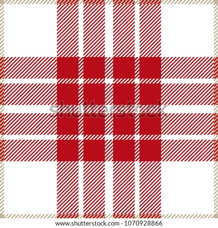 Red And White Tartan Plaid Scottish Pattern