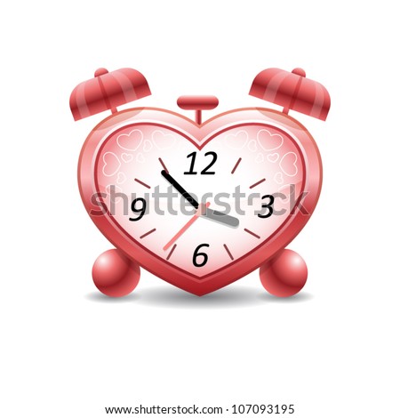 Alarm clock in the shape of a heart