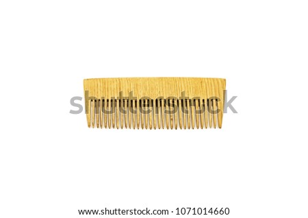 Image an environmentally friendly wooden hairbrush on a white background