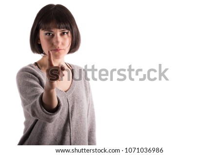 Woman Pointing Her Finger in an Intimidating Attitude