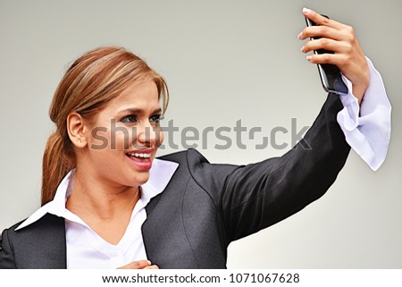 Business Woman Selfie Wearing Suit