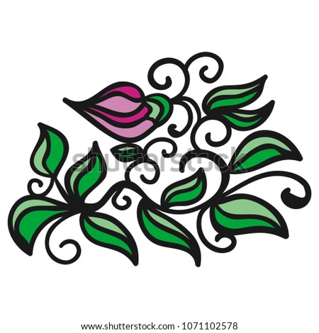 Floral decorative element. Vector illustration