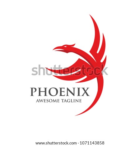 simple phoenix bird logo vector