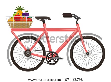 bicycle with basket of fruits