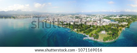 Marvelous Panorama of the City and the Lake of Geneva, Switzerland