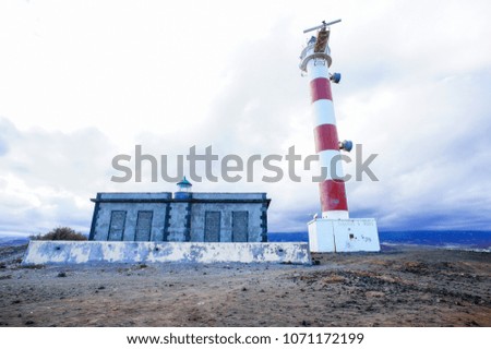 Red and White Lighthouse in South Tenerife Canary Islands