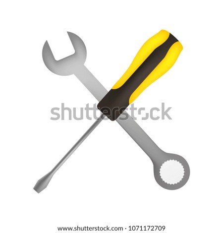 wrench key and screwdriver
