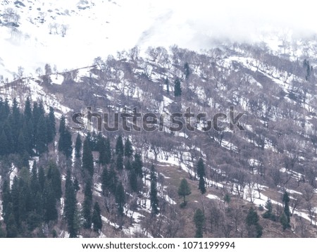 Amazing scenery landscape of Sonamarg, Kashmir with beautiful mountain view with snow of at zero points. Image contains noise and film grain in full resolution.