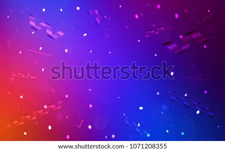 Light Blue, Red vector background with xmas confetti. Confetti on blurred abstract background with colorful gradient. Beautiful design for your business advert of anniversary.