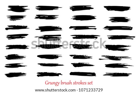 grungy hand made vector brush strokes big set. Elements for design. Eps10
