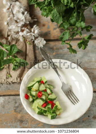 salad - organic vegetables (juicy vegetables). copy space (food
vegetables background). Healthy food