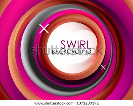 Spiral swirl flowing lines 3d vector abstract background. Vector illustration