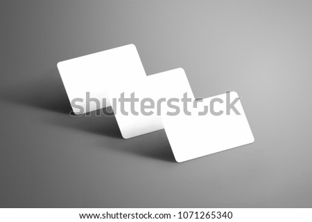 Universal template of a three white  bank (gift) card isolated on a background. Ready to used in your design.