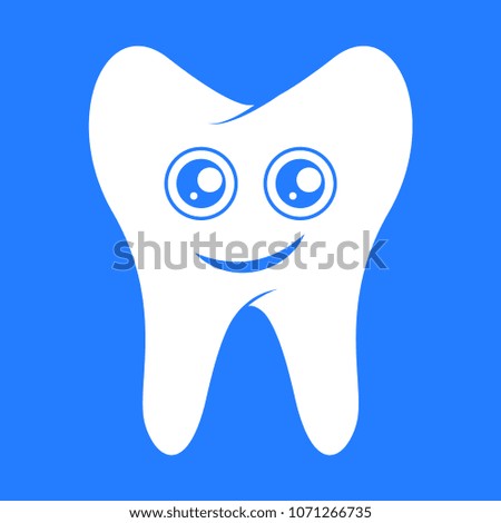 Smiling tooth, dental orthodontic design illustration