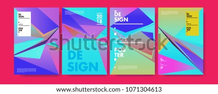 Colorful abstract geometric triangle poster and cover design. Minimal geometric pattern gradients. Eps10 vector