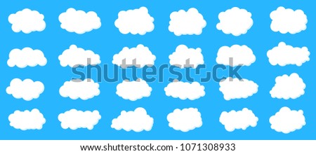 Creative vector illustration of fluffy sky clouds isolated on background. Art design set. Abstract concept graphic element