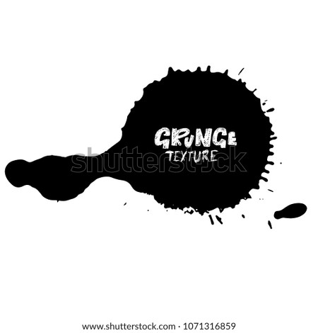 Hand drawn grunge texture. Abstract ink drops background. Black and white grunge illustration. Vector watercolor artwork pattern.