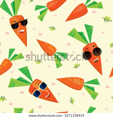 Seamless background of carrots of different sizes. Vector illustration