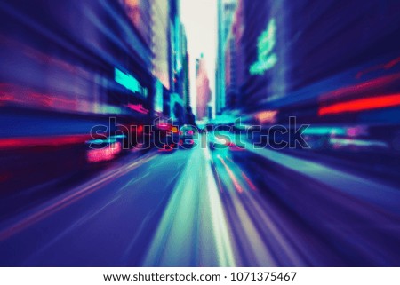 Abstract motion speed in city 