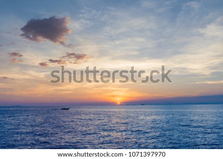 Beautiful Sunset sea horizon landscape