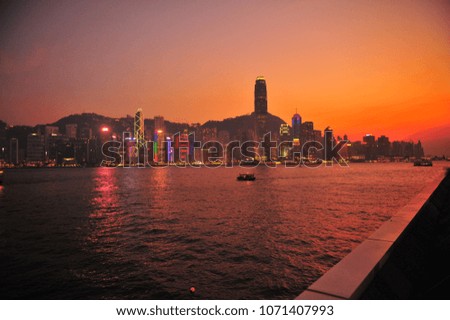 Landscape of Hong Kong City at Twilight