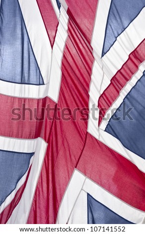 Union Jack in the wind.