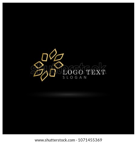 Floral & Abstract Gold Logo. Icon & Symbol Vector Template.