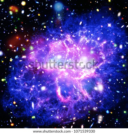Remarkable galaxy. Stars, nebula, space gas. The elements of this image furnished by NASA.
