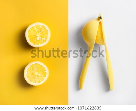 Fruit Lemon Lime Orange Squeezer Manual Hand Press Citrus  fruit Juicer Tool. Royalty-Free Stock Photo #1071622835