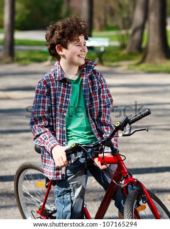 Boy biking