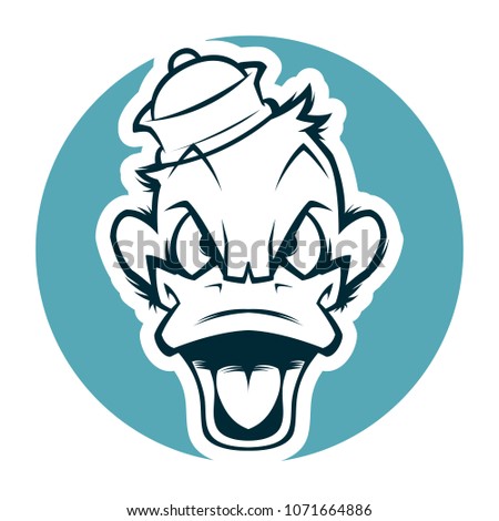 angry duck head mascot
