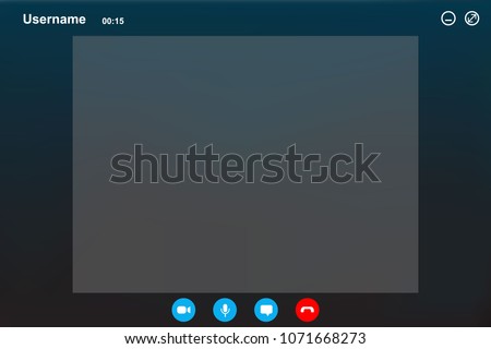 video call screen template. Vector illustration Royalty-Free Stock Photo #1071668273