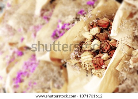 Bouquet of dried flowers rose