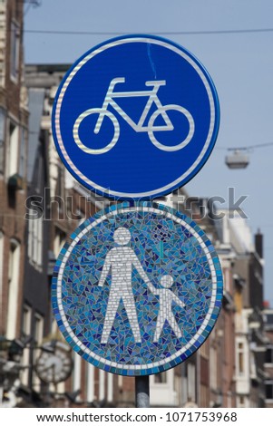 vintage sign for bikes in Amsterdam