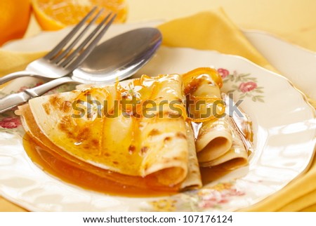 Crepes Suzette. Unsharpened file Royalty-Free Stock Photo #107176124