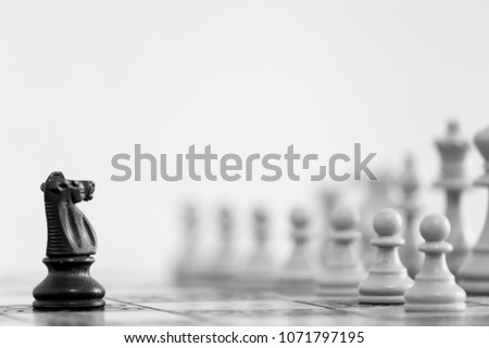 Chess photographed on a chessboard Royalty-Free Stock Photo #1071797195