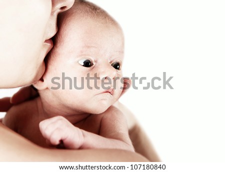 Newborn baby in mother hands