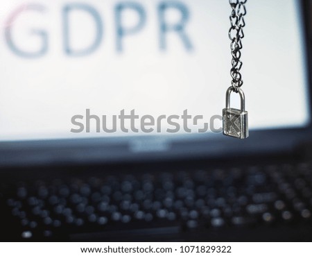 General Data Protection Regulation (GDPR) - Padlocks on Laptop, Data Protection Concept