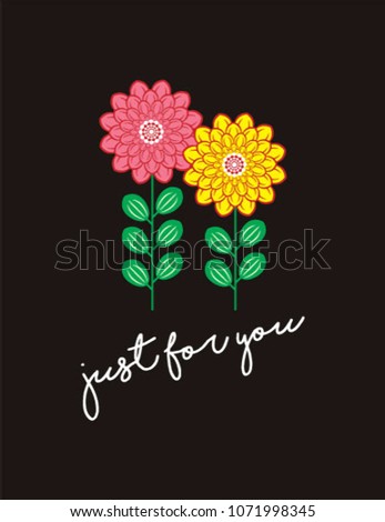 beautiful flower just for you greeting card vector. beautiful floral unique happy birthday greeting card. 