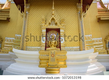 Beautiful golden buddha statue in temple.
