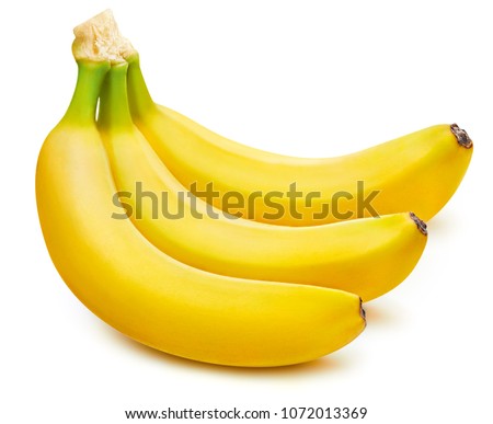 Bunch of bananas isolated on white background Clipping Path Royalty-Free Stock Photo #1072013369