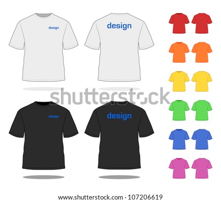 T-SHIRT in various colors. Simple VECTOR, easy to adjust. See more apparel design in my portfolio!