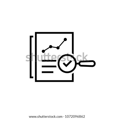 black thin line assessment result. concept of bill, invoice or description research and internal feedback. flat linear regulatory policy logotype graphic stroke art design isolated on white background Royalty-Free Stock Photo #1072096862