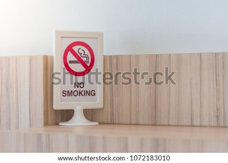 No Smoking Sign in the hotel